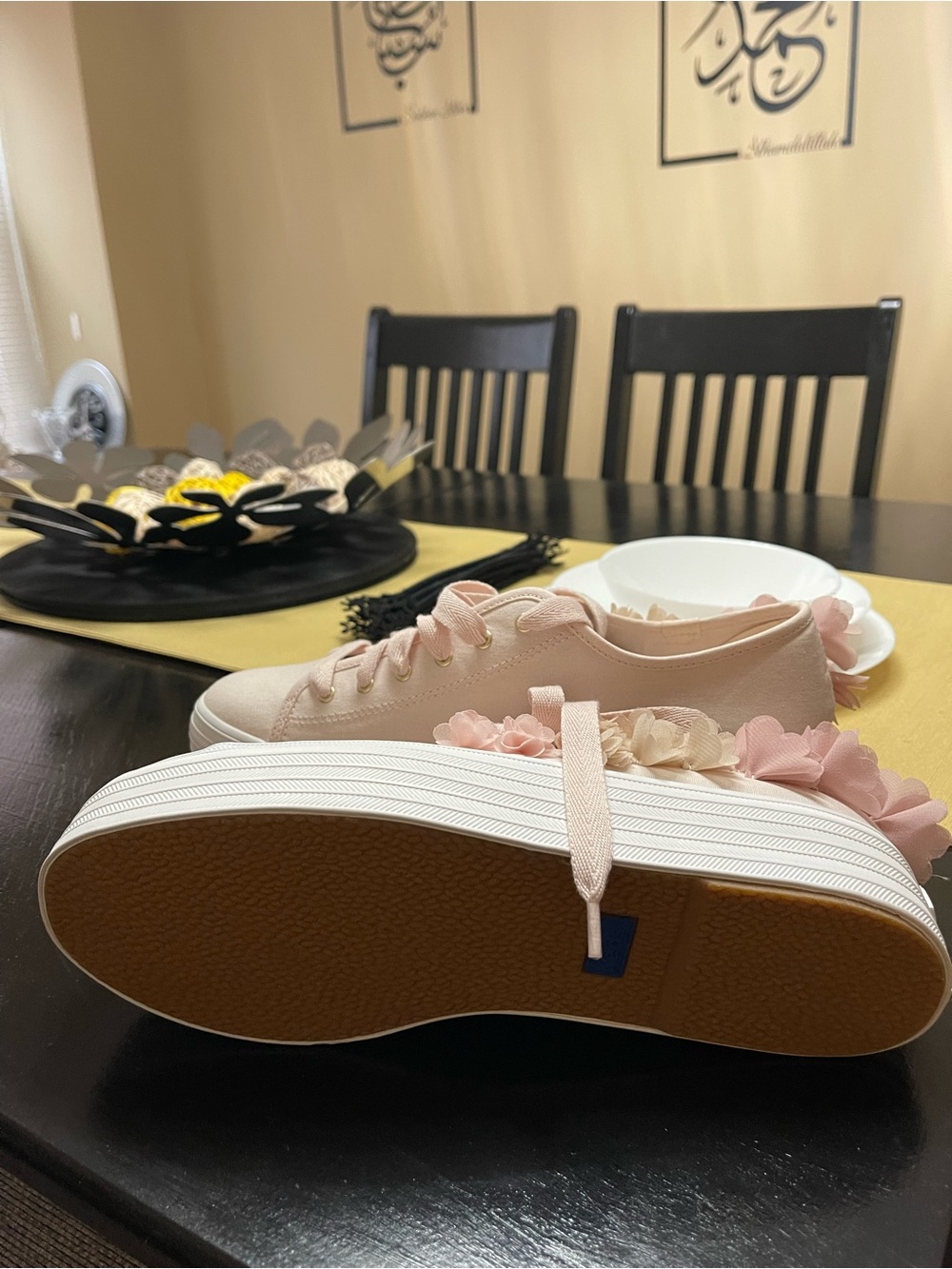 Keds Pink Platform Canvas Sneakers with Ribbon Laces - Picture 3 of 3